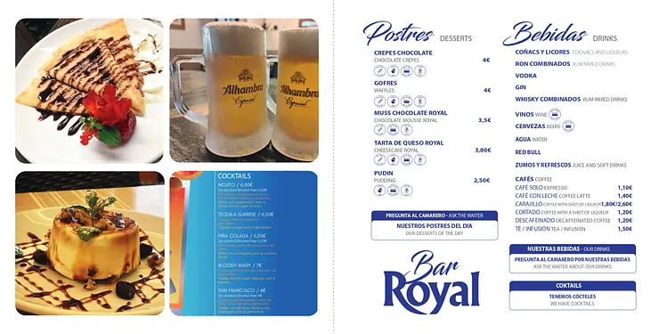 Bar Restaurante Royal Carta del restaurante